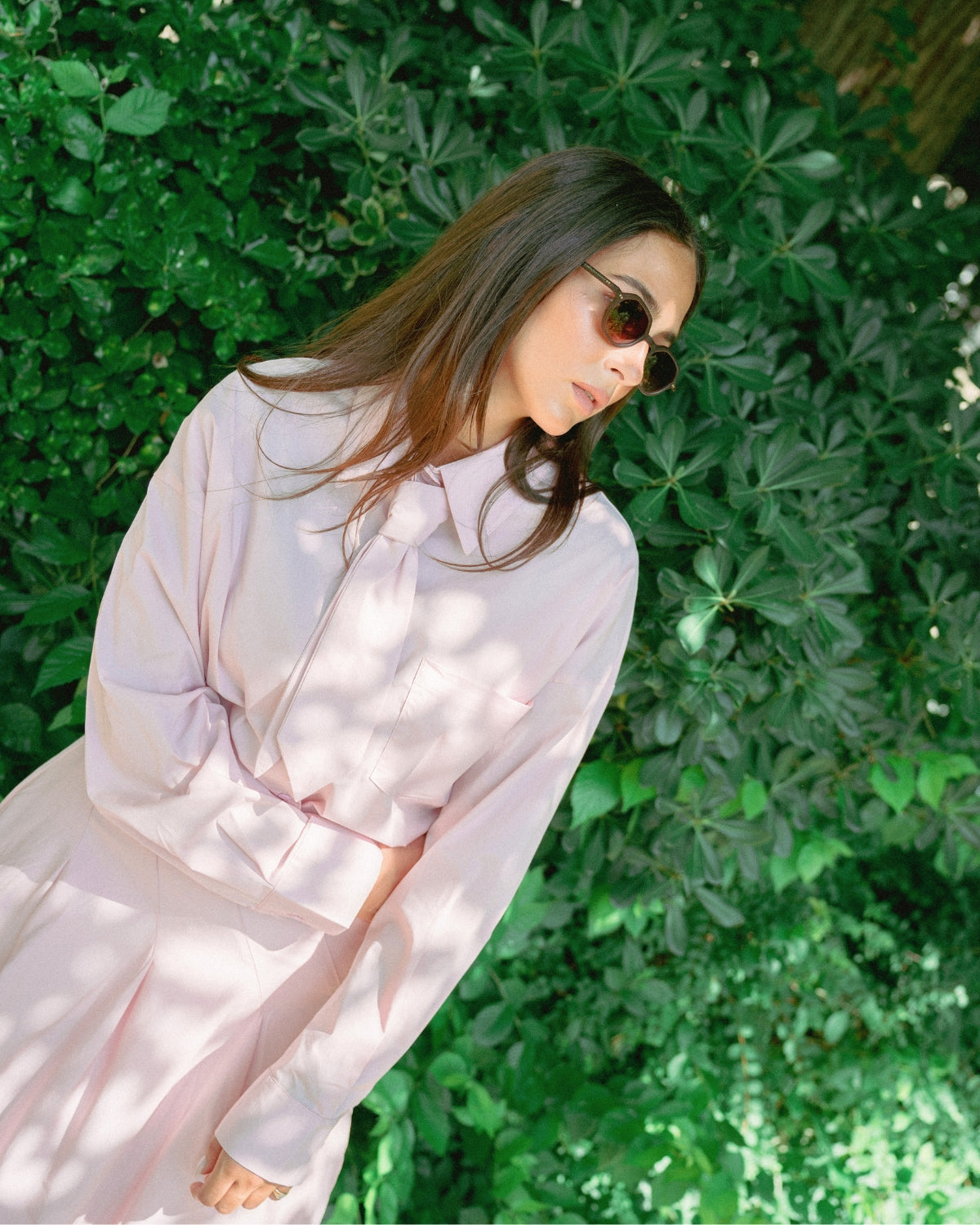Ensemble Chemise et Jupe Assorti Rose