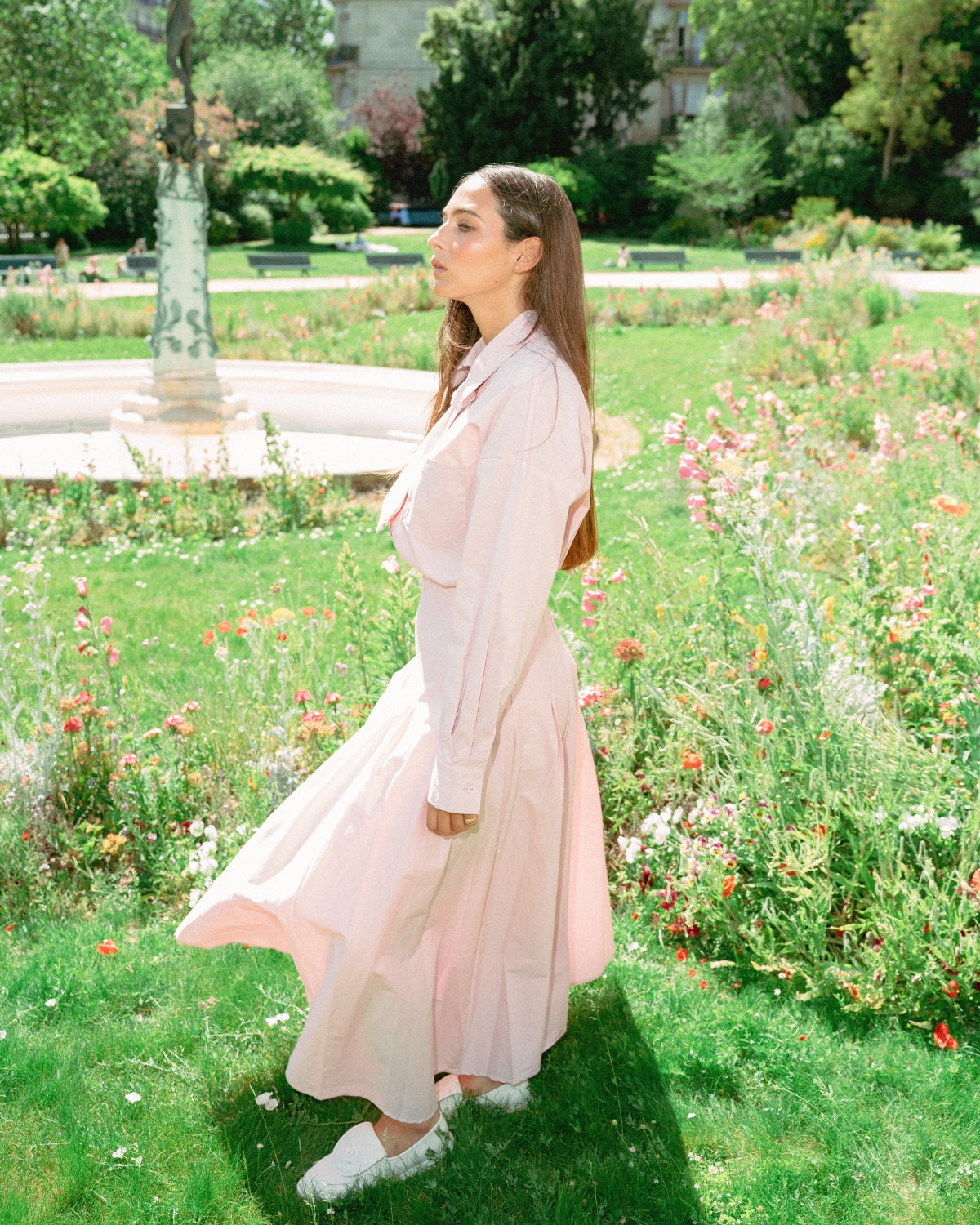 Ensemble Chemise et Jupe Assorti Rose