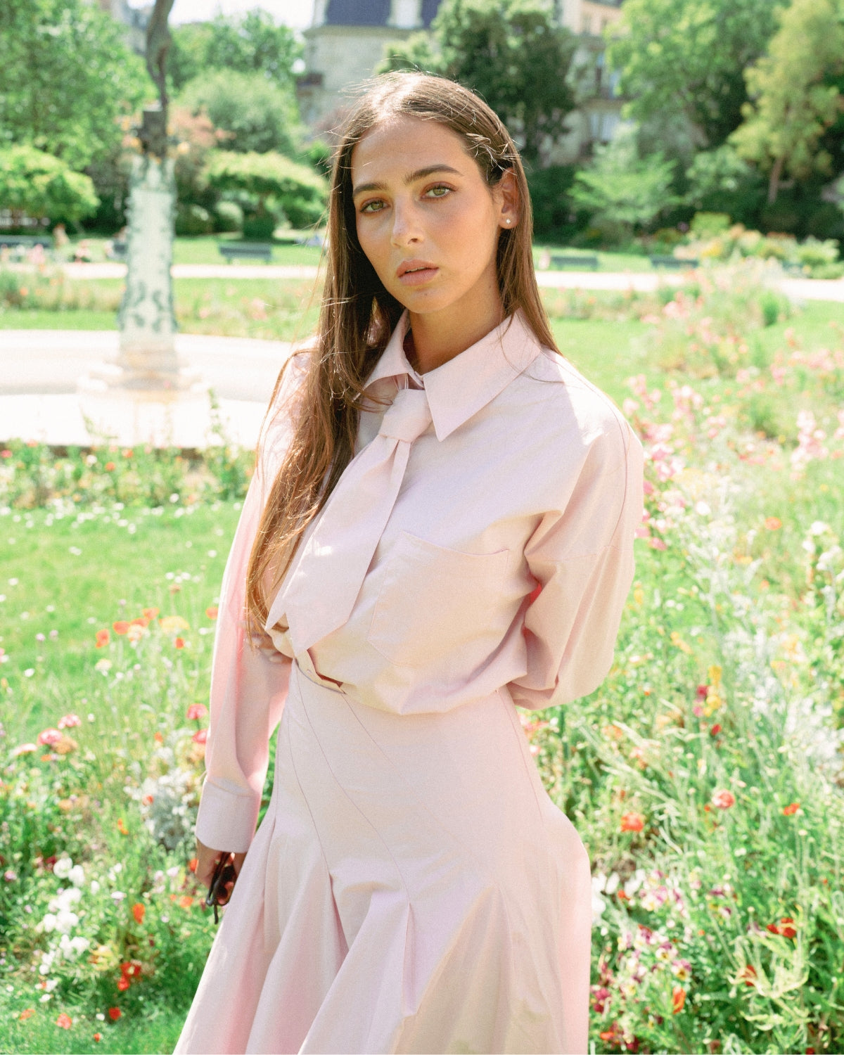 Ensemble Chemise et Jupe Assorti Rose