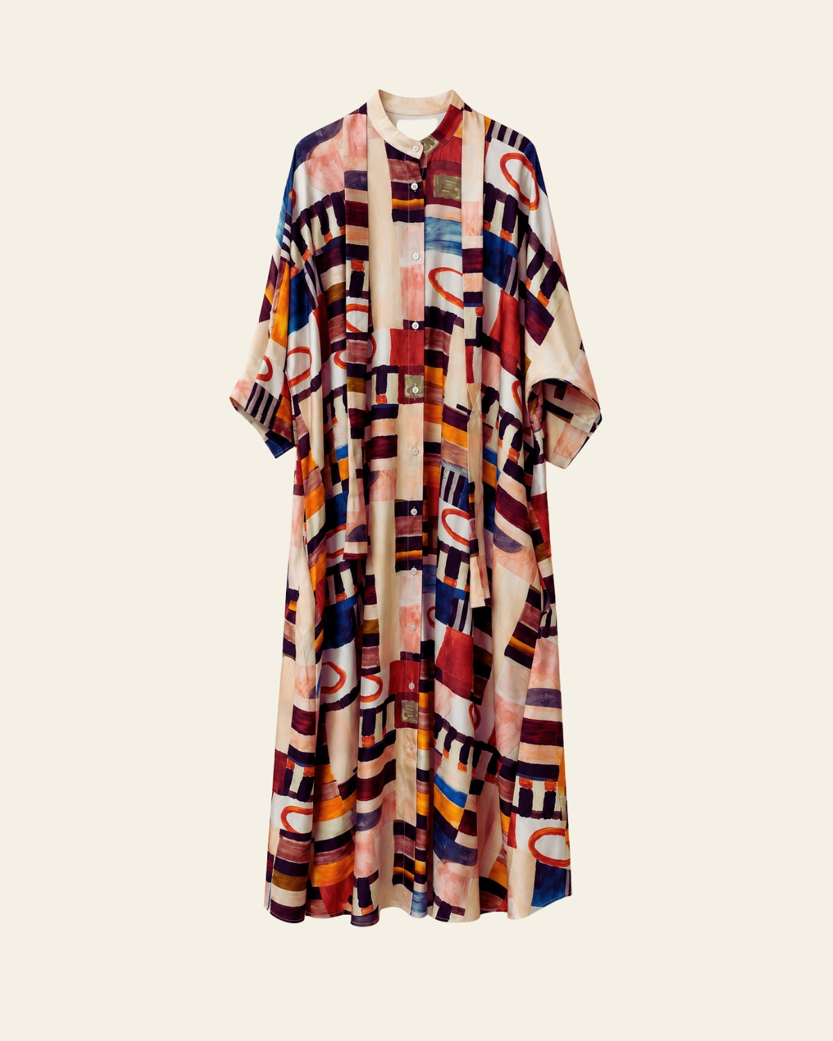 Robe Longue Fleurie Satiné