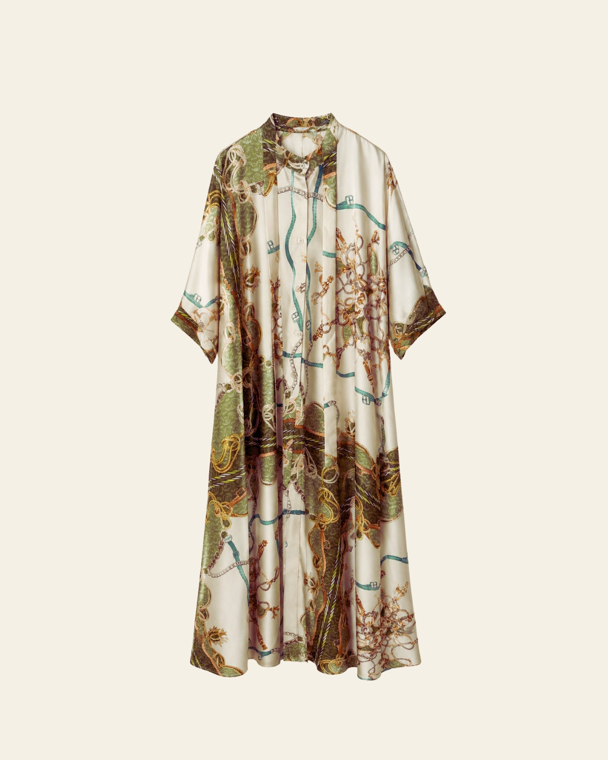 Robe Longue Fleurie Satiné
