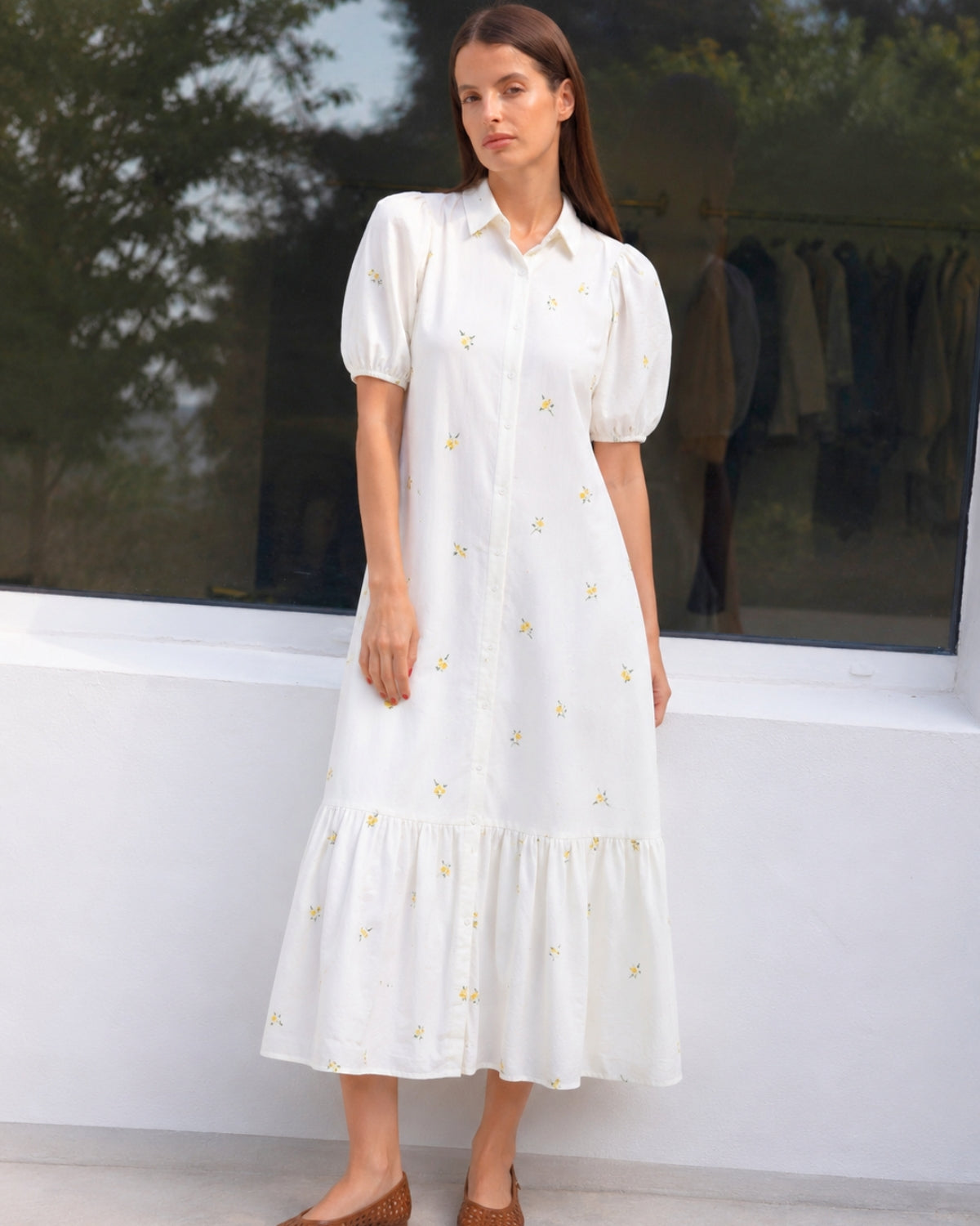 Robe Chemise Brodée Longue
