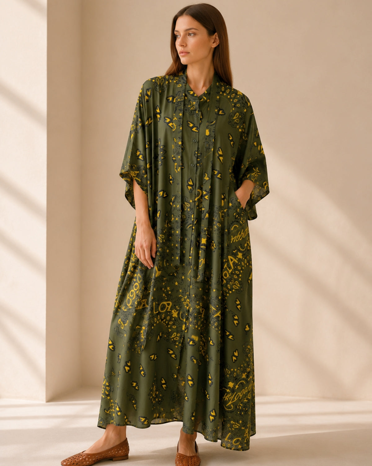 Satin-Maxikleid mit Blumenmuster - Eternelle