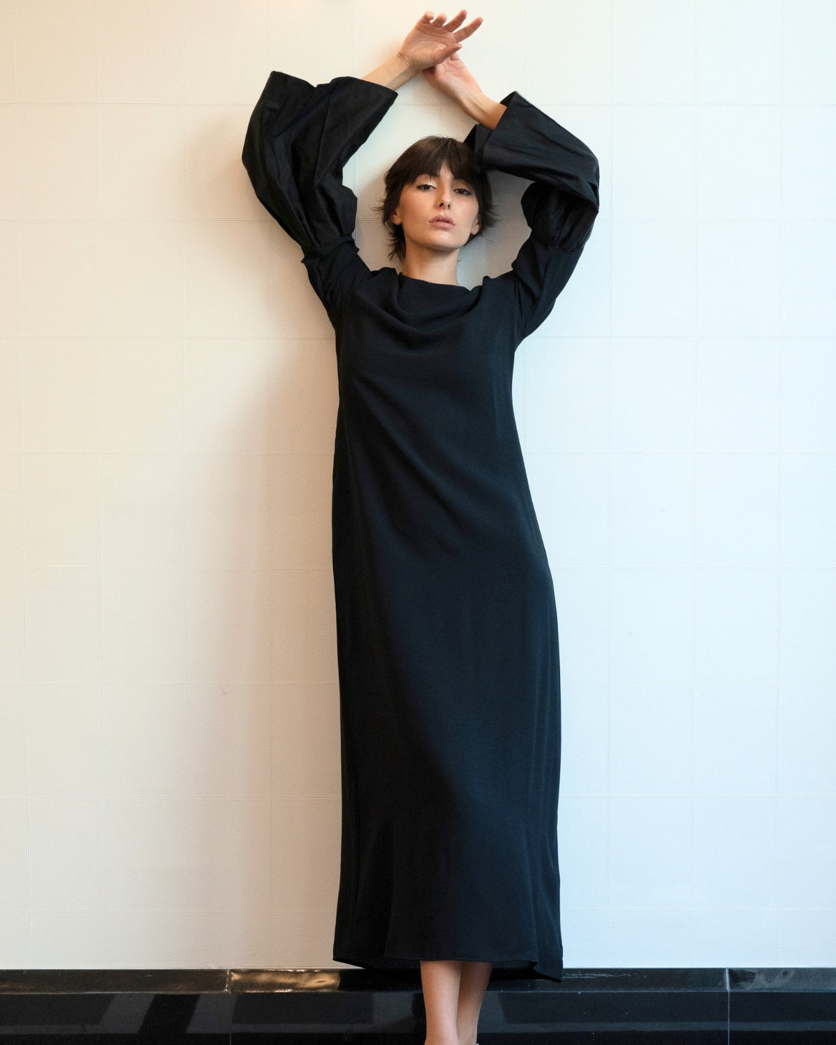 Robe en crêpe Charmeuse