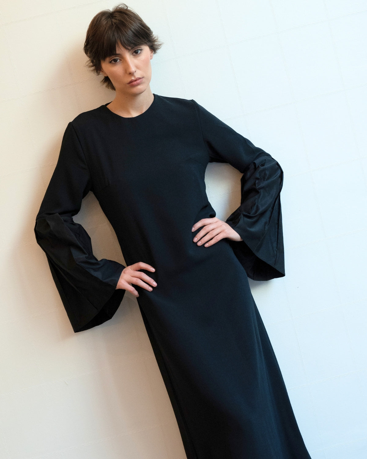 Robe en crêpe Charmeuse