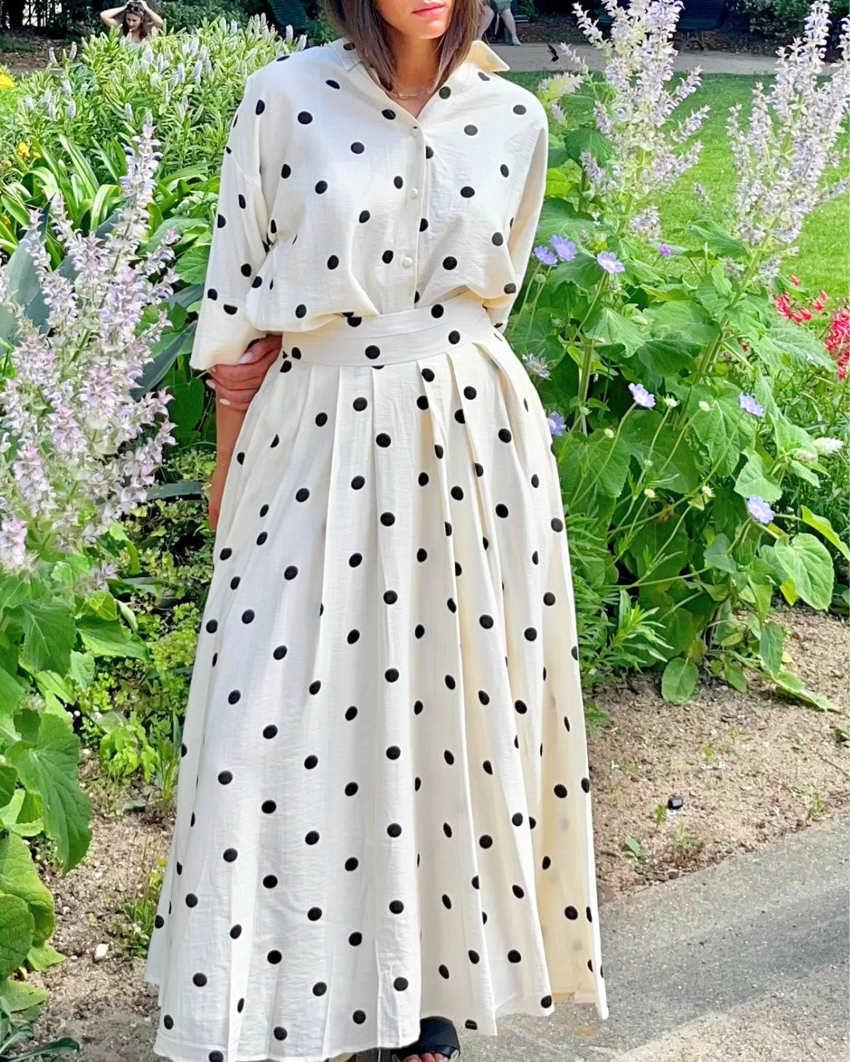 Ensemble à Pois Noir et Blanc