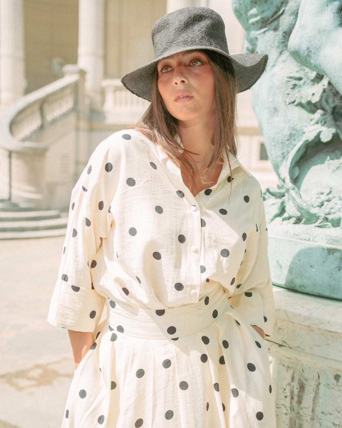 Ensemble à Pois Noir et Blanc