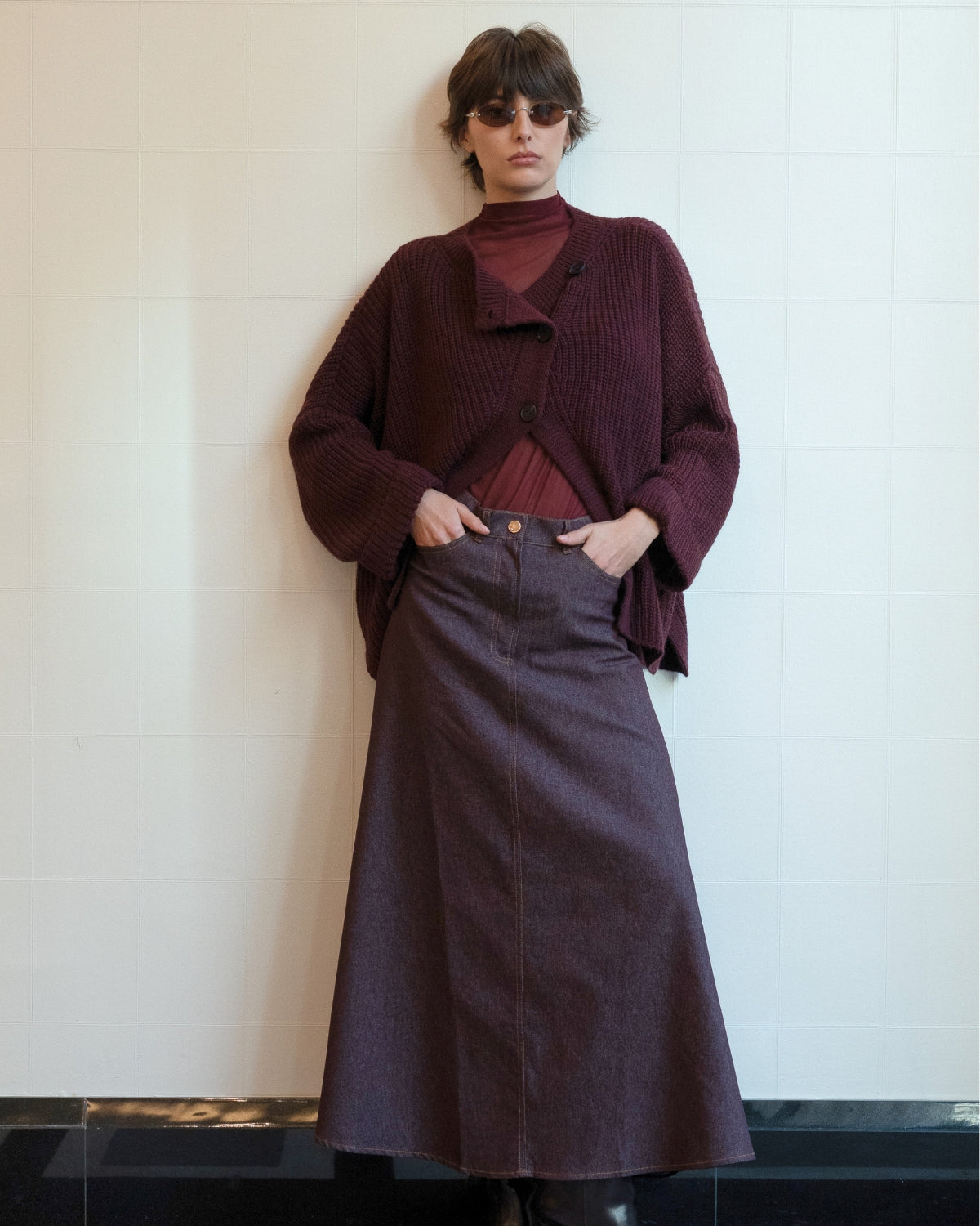 Top résille col montant Fine