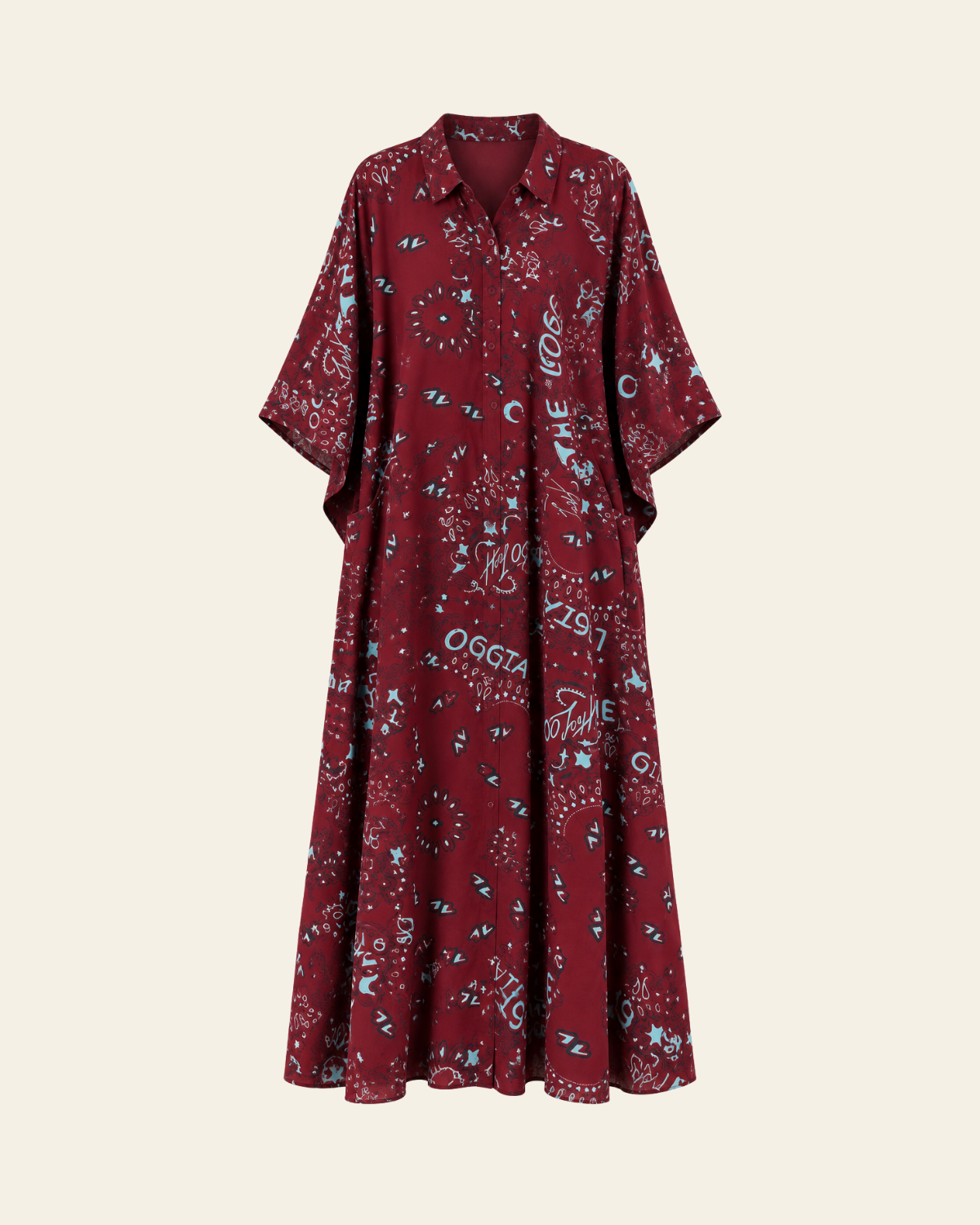 Satin-Maxikleid mit Blumenmuster - Eternelle