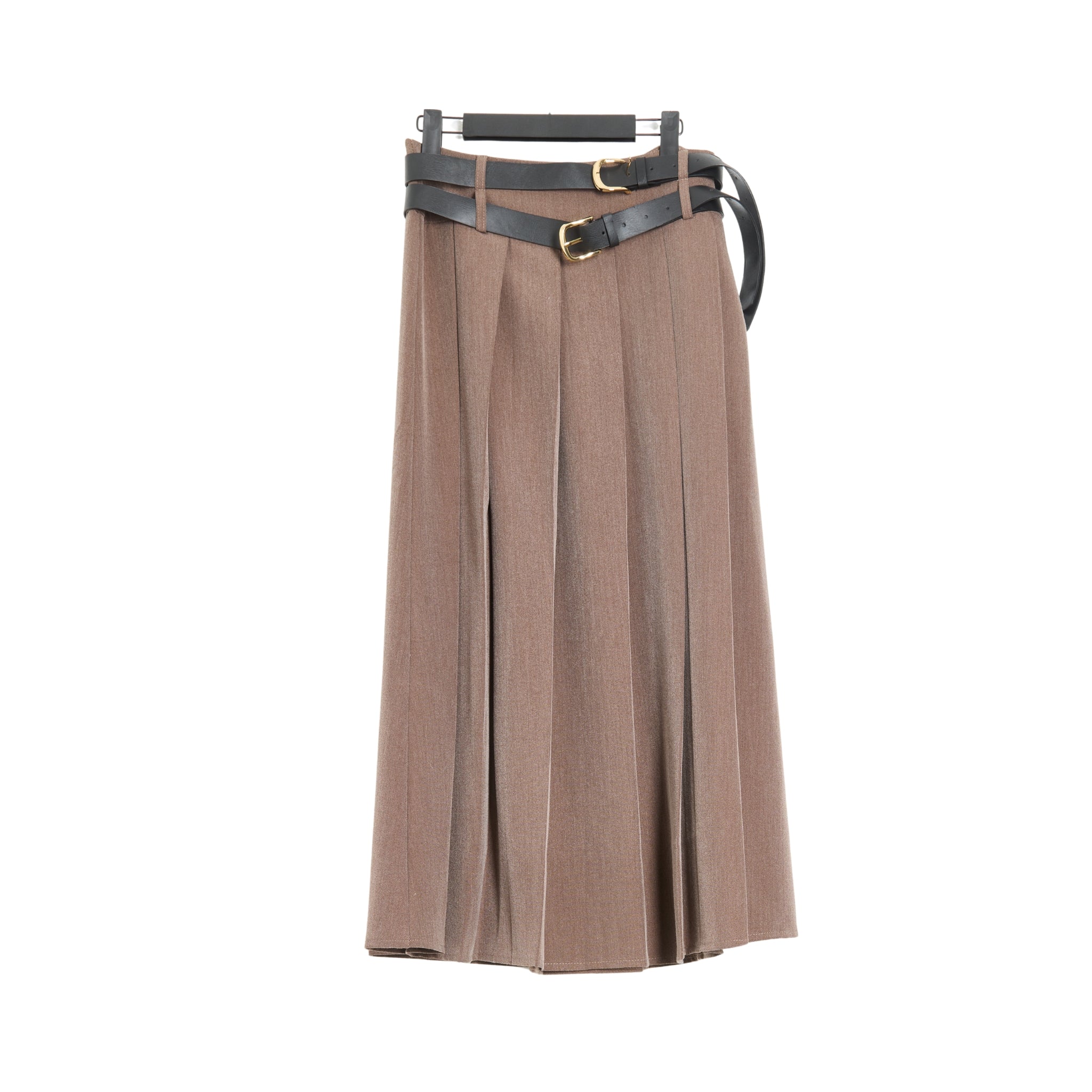 Jupe Midi plissée double ceinture