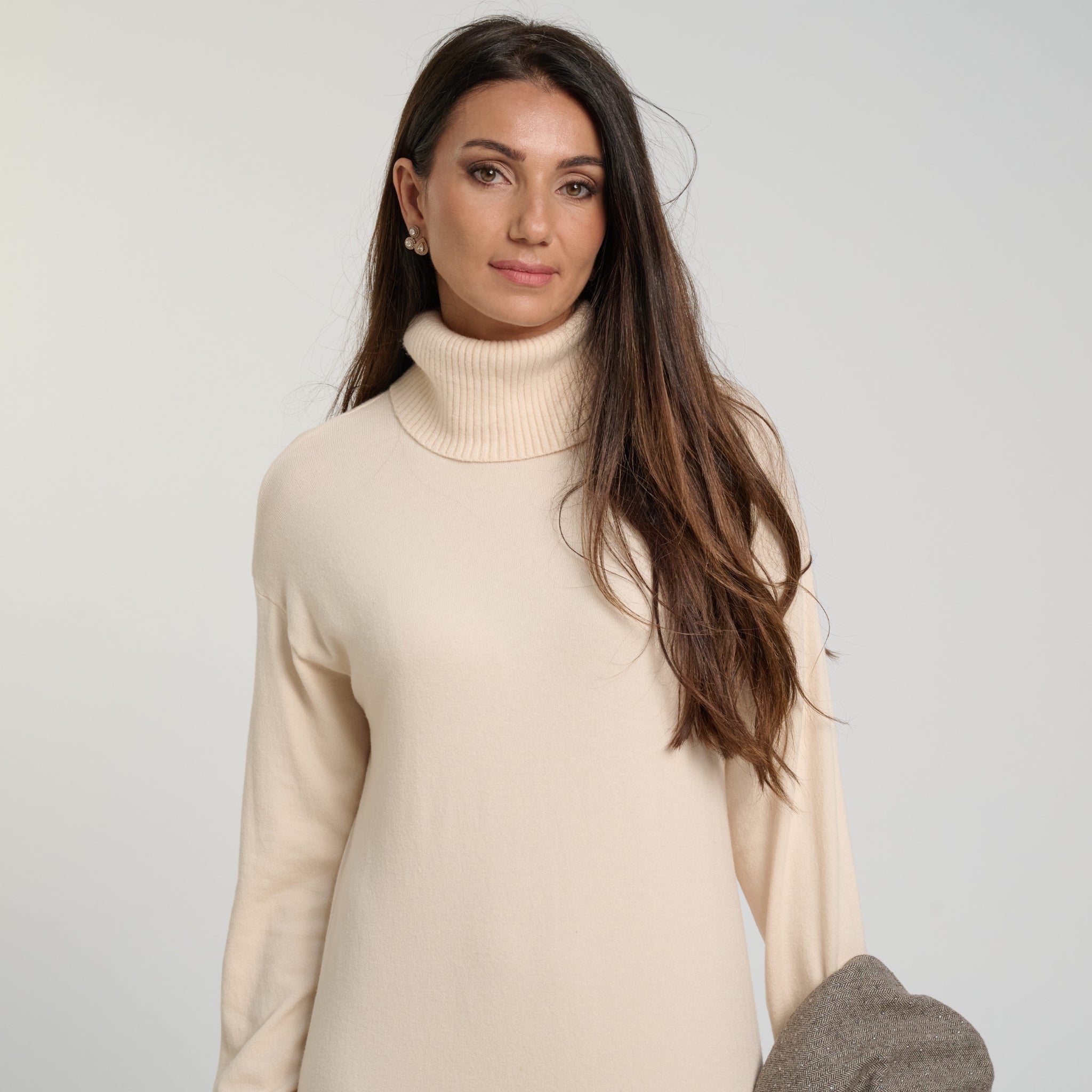 Robe pull col roulé touché doux