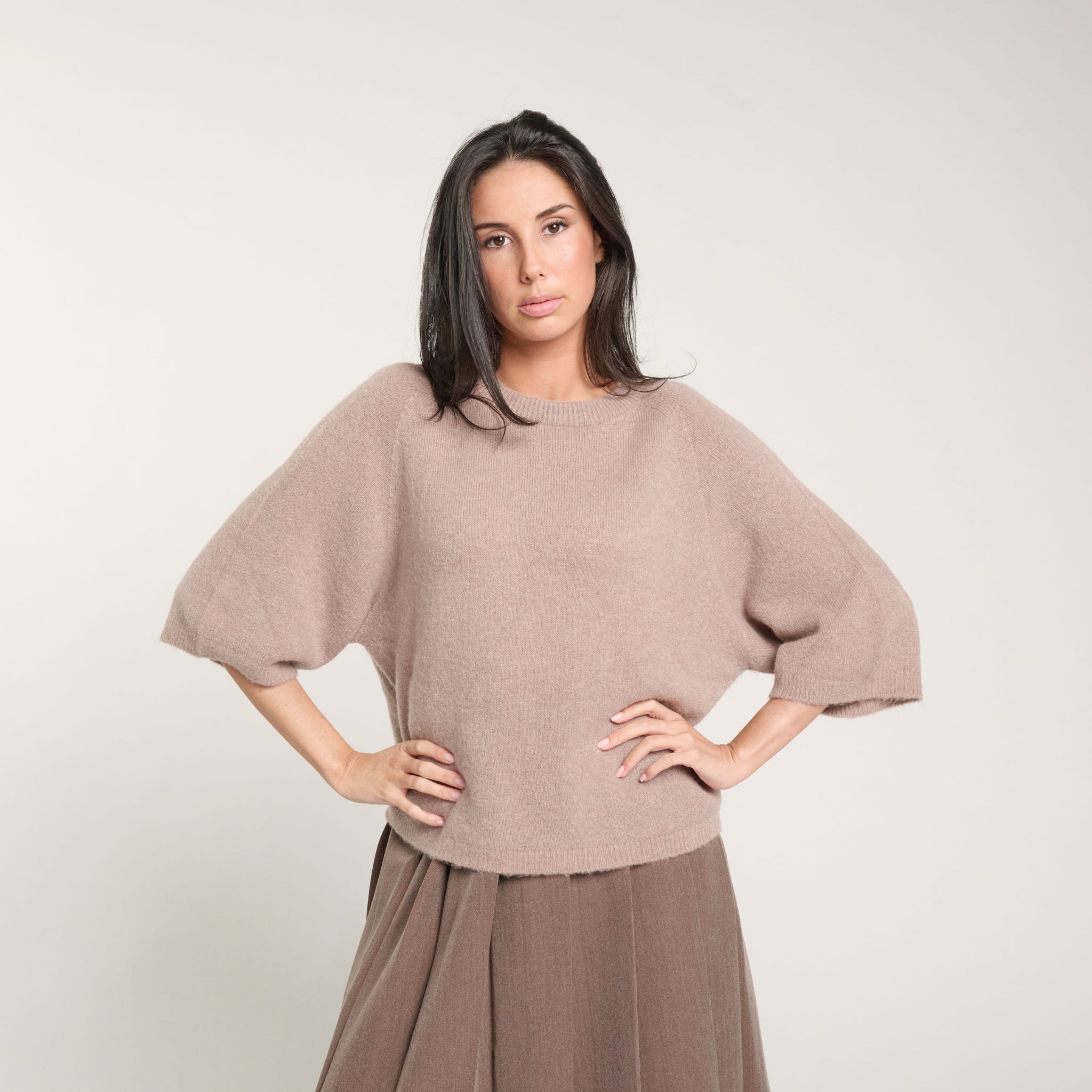 Pull laine Alpaga manches trois quart