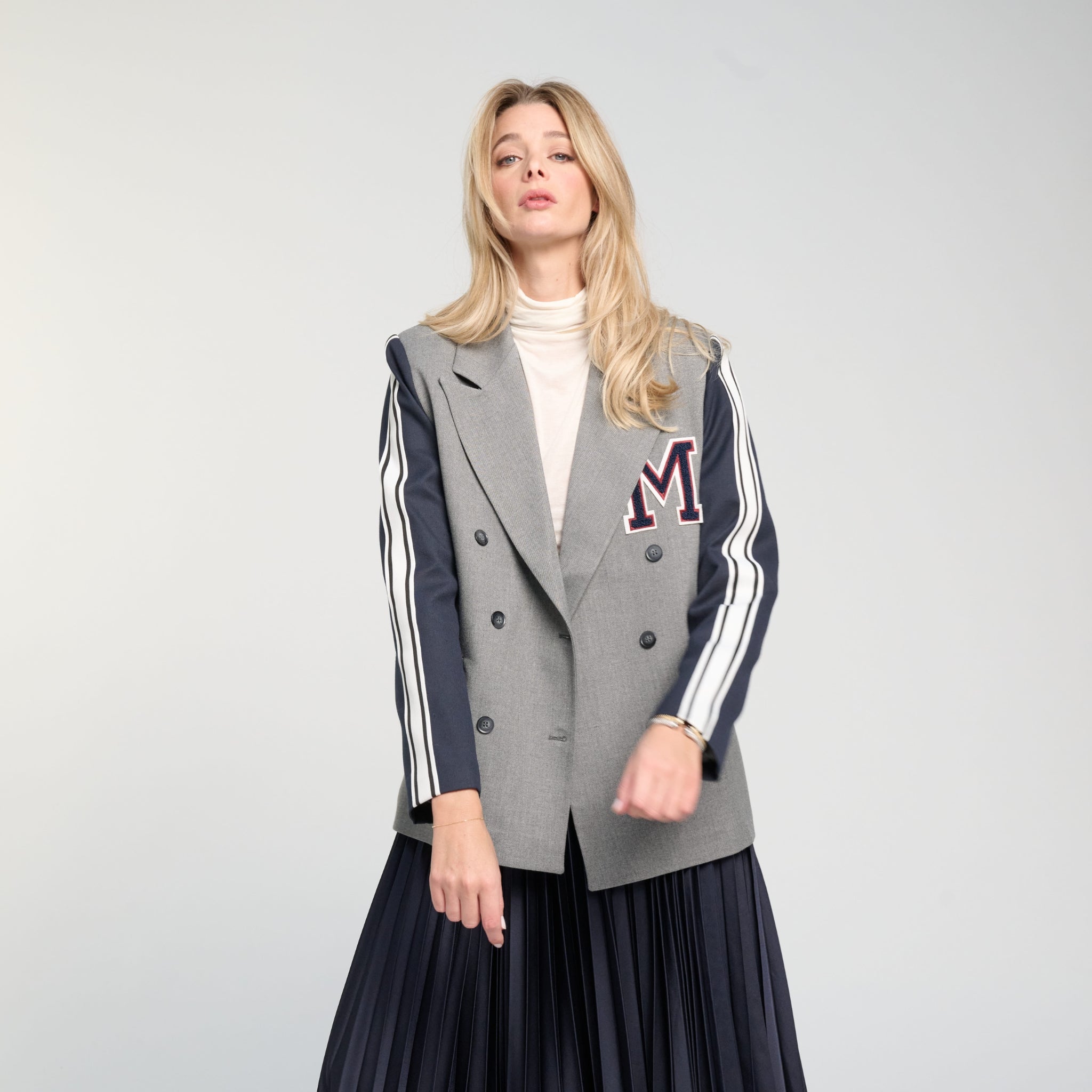 Blazer collège gris et Bleu Marine