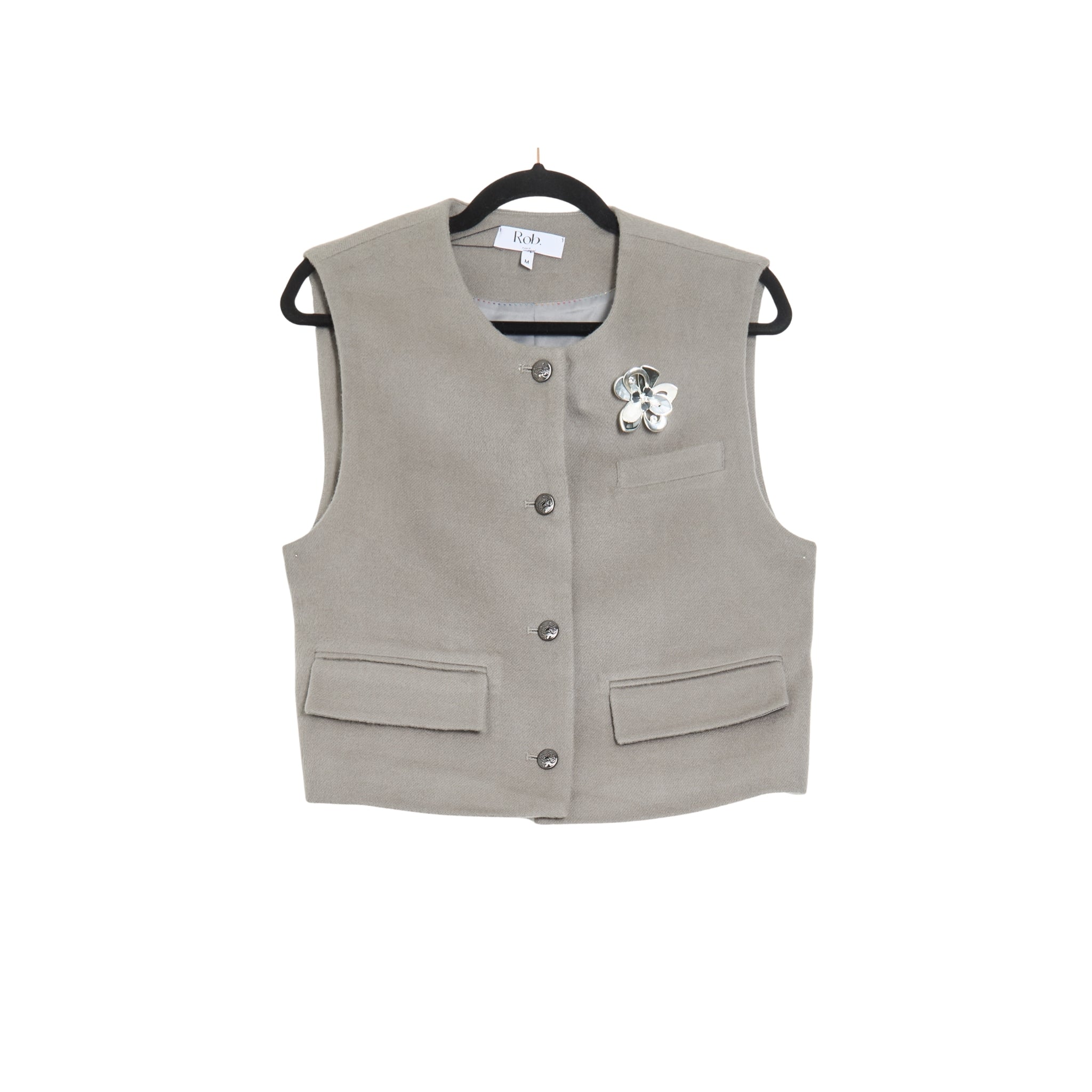 Gilet court sans manches en laine