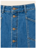 Ausgestellter Jeansrock mit Knopfleiste – Divine