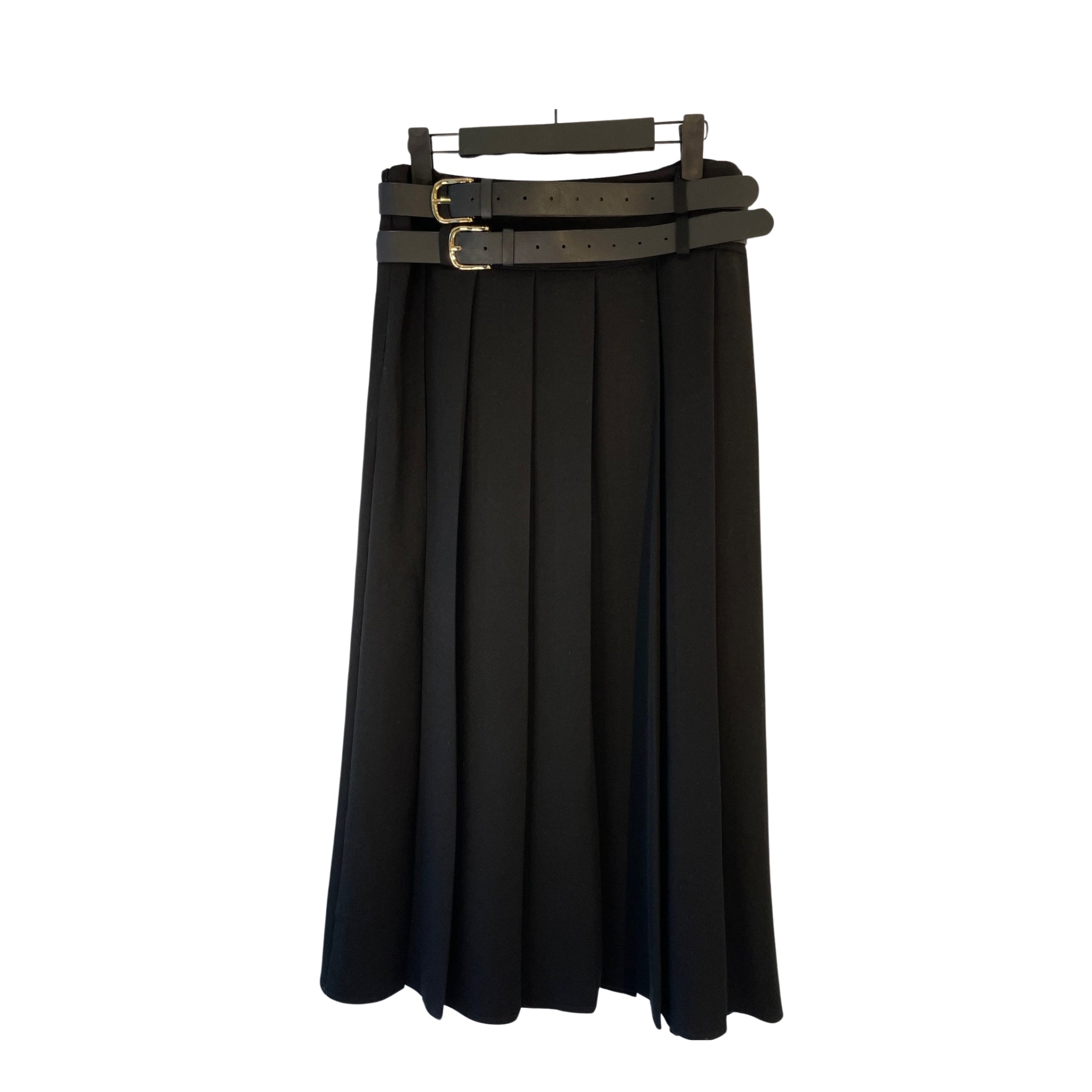 Jupe Midi plissée double ceinture