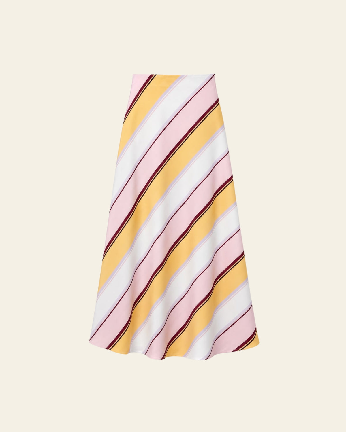 Jupe Satinée à Rayures Diagonales