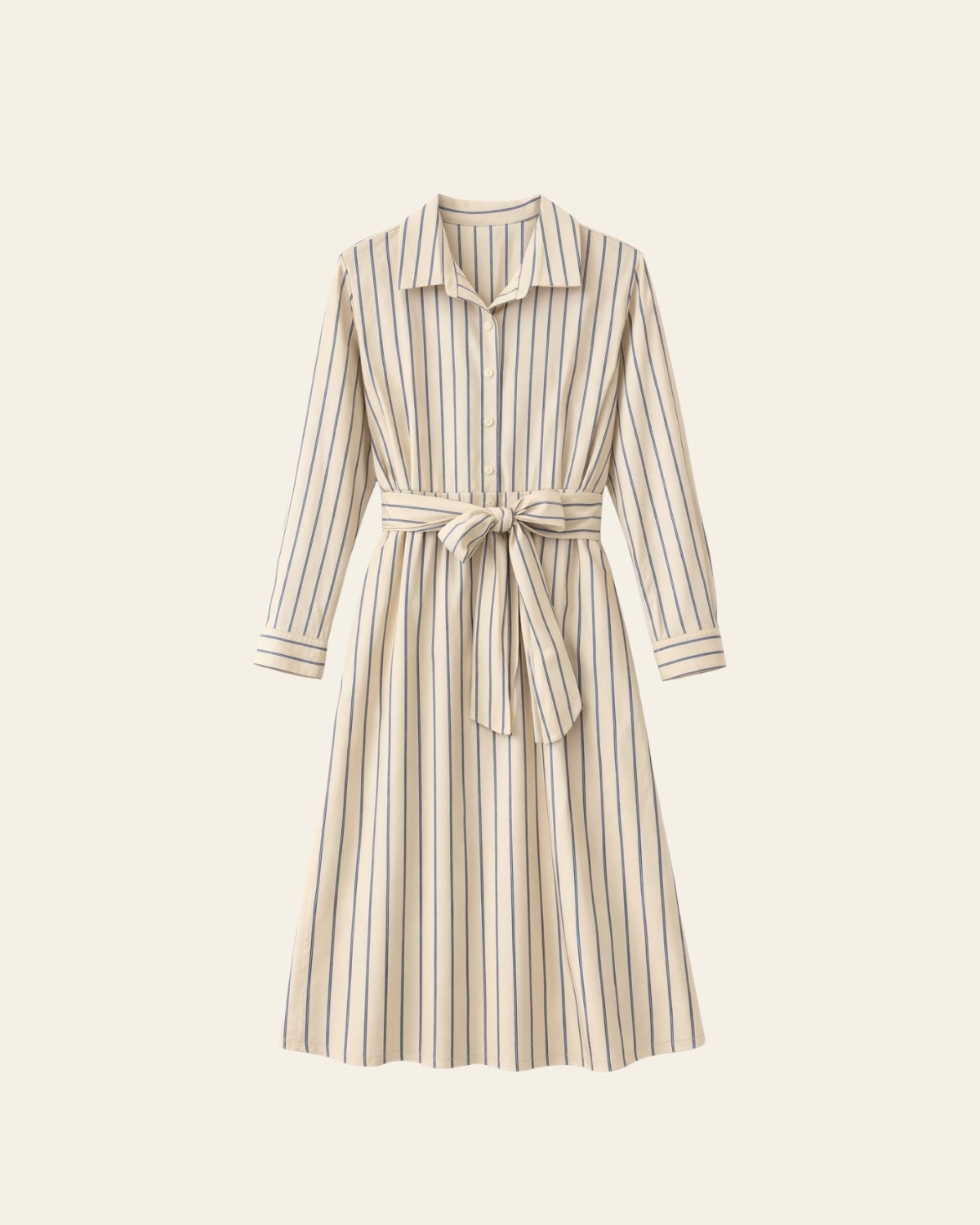 Robe Chemise Rayée Ceinturée