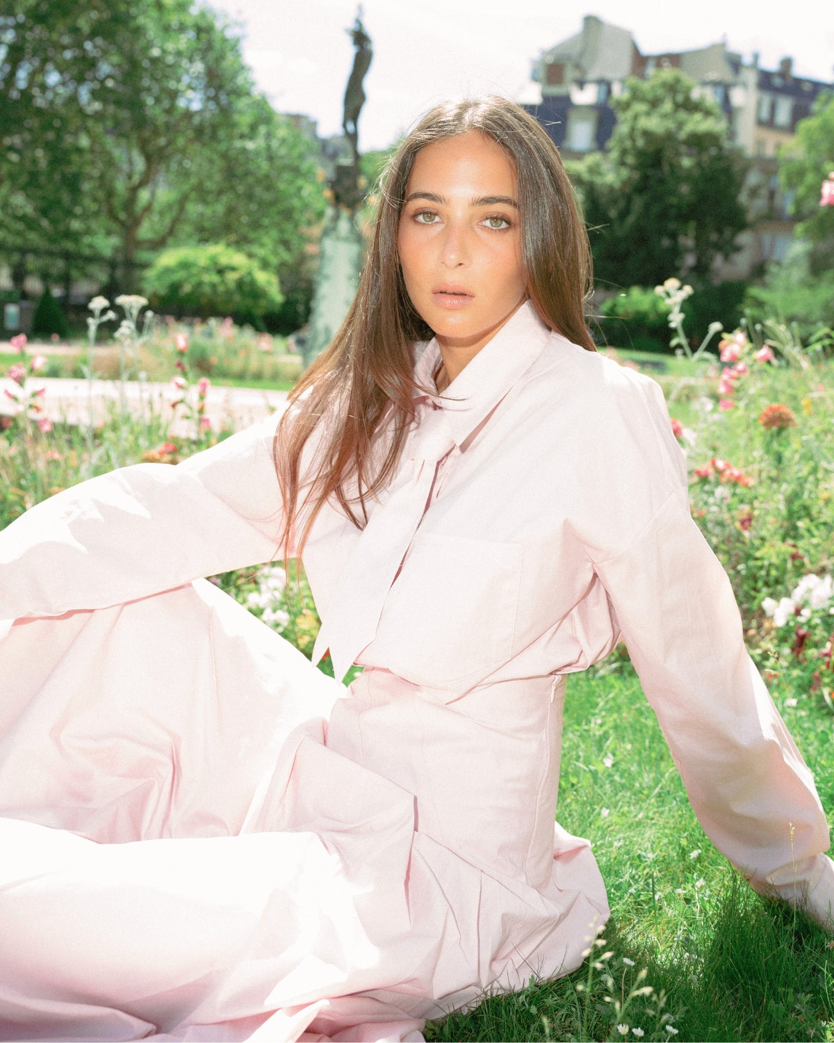 Ensemble Chemise et Jupe Assorti Rose