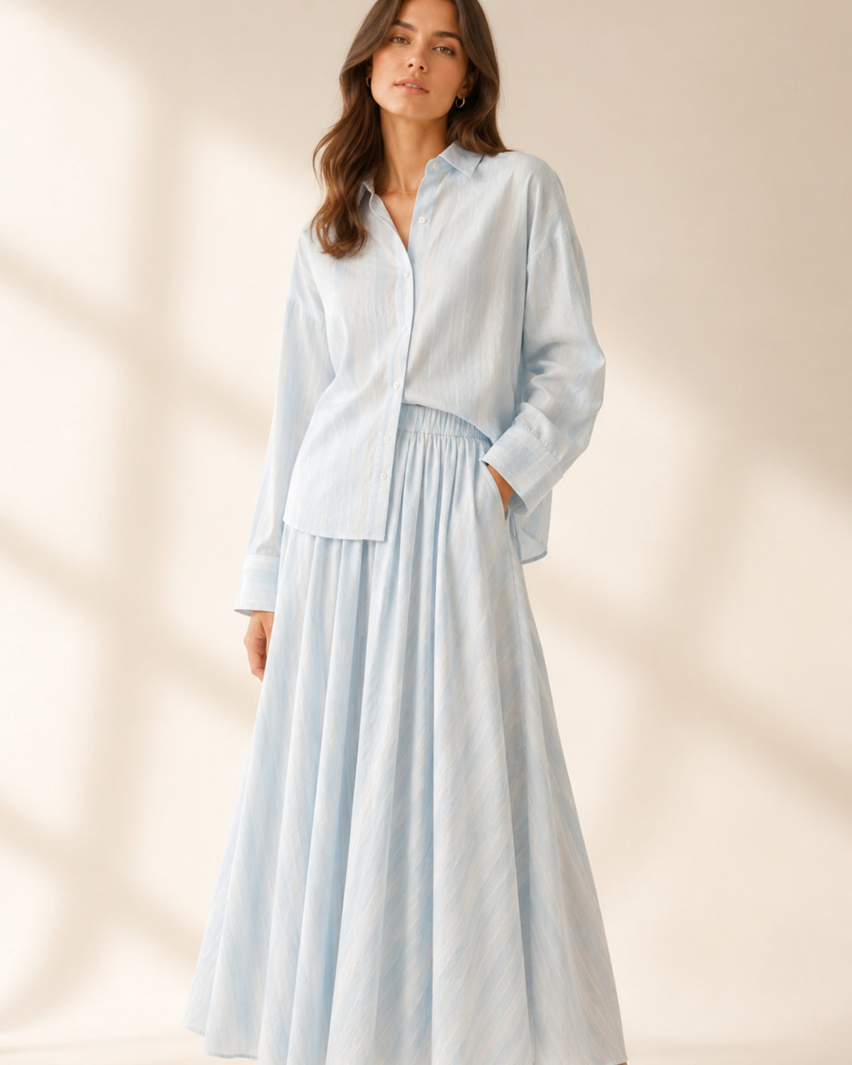 Ensemble Chemise et Jupe Bleu Ciel - Aqua