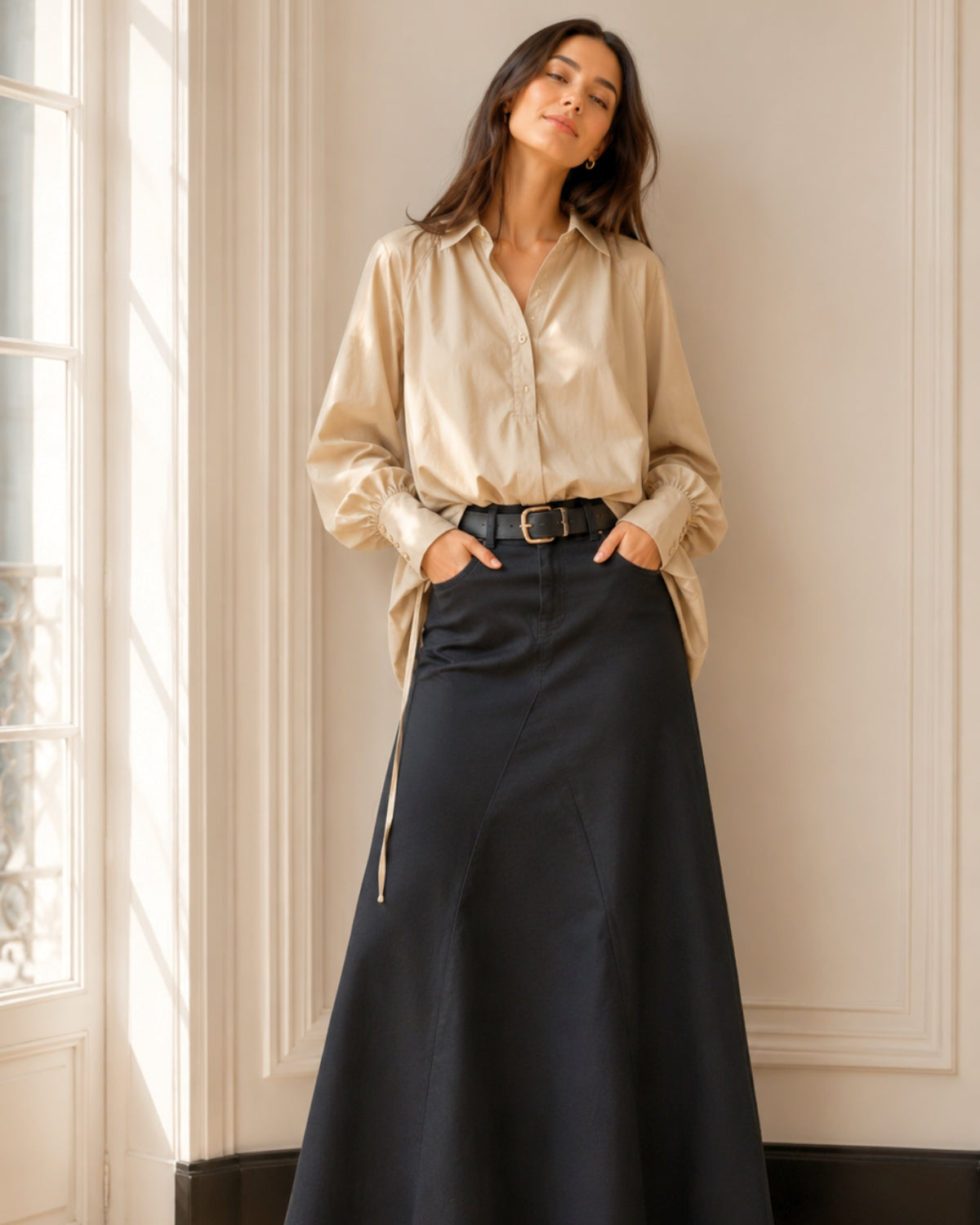 Chemise Bouffante Col Classique - Sculptée