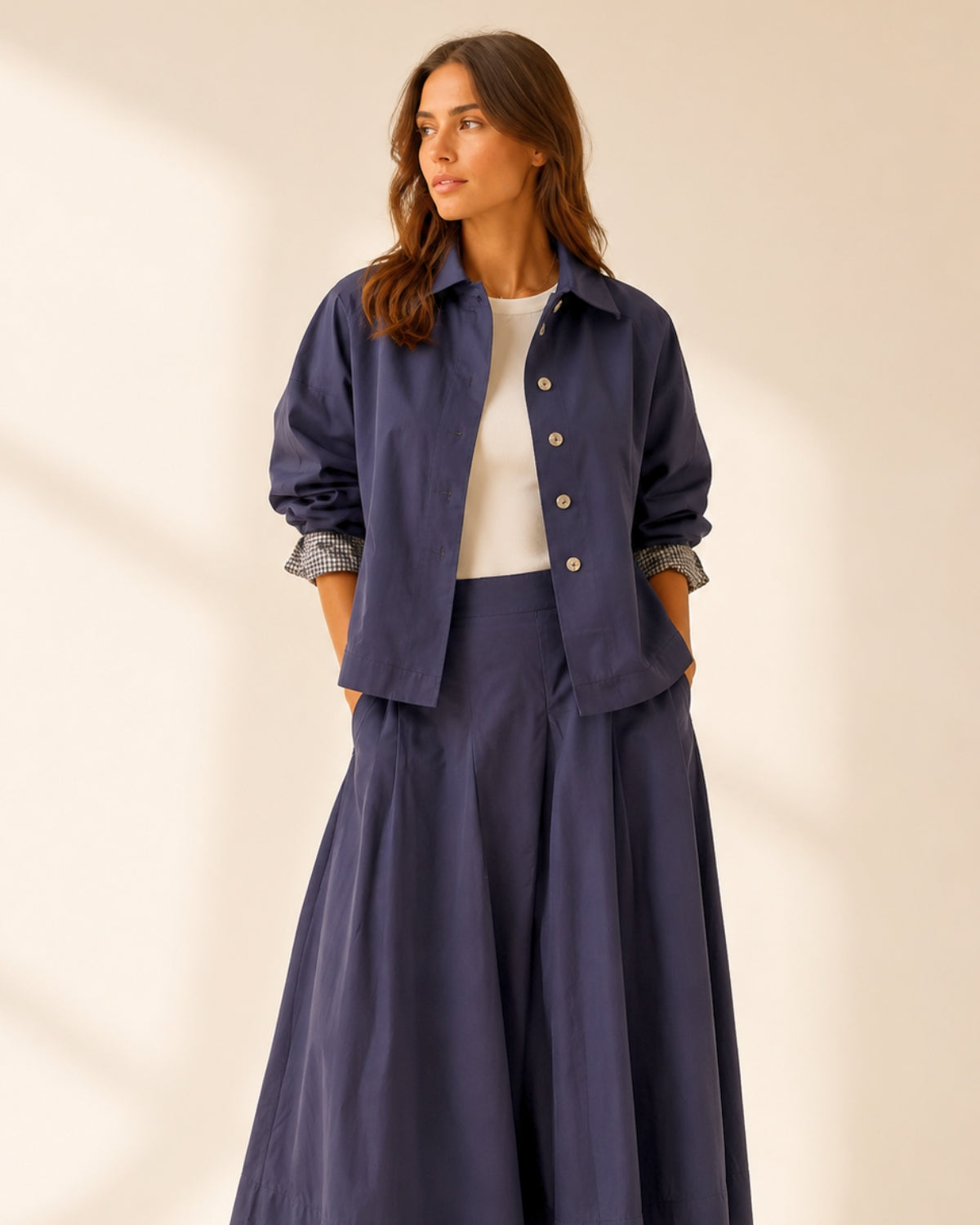 Ensemble Veste et Jupe Toile Marine - Couture