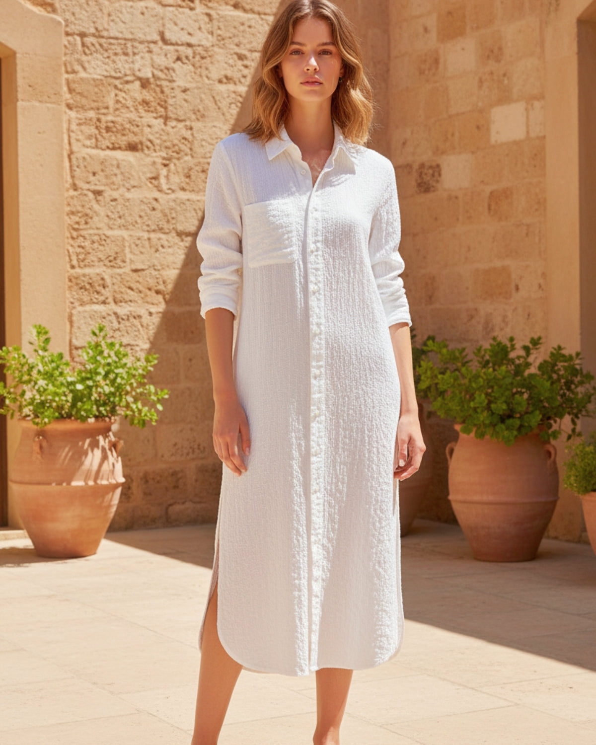 Robe Chemise broderie anglaise
