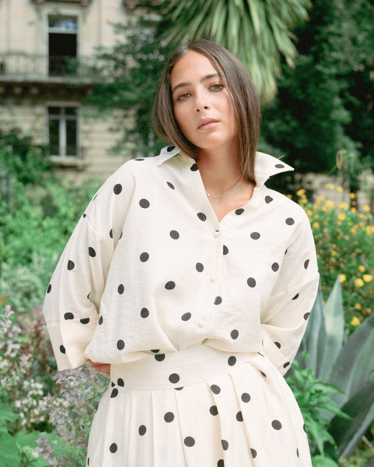 Ensemble à Pois Noir et Blanc