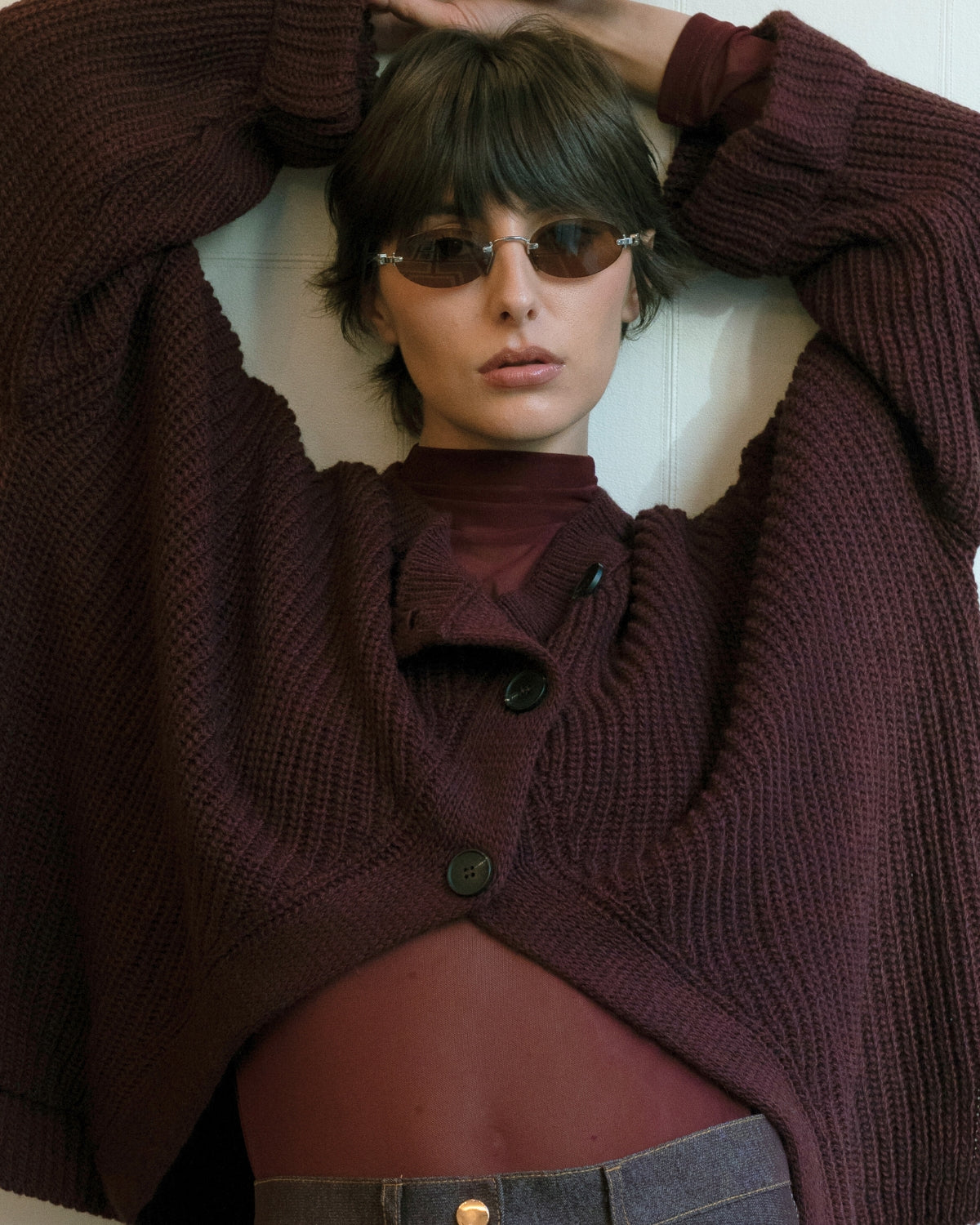 Top résille col montant Fine