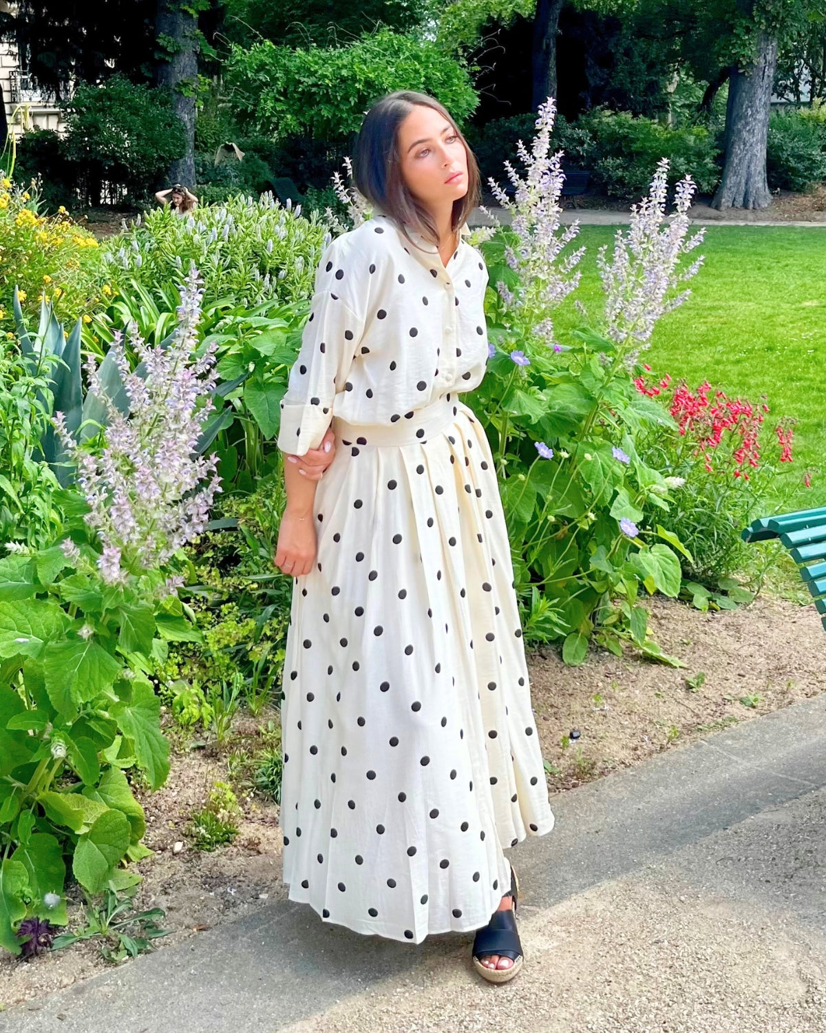 Ensemble à Pois Noir et Blanc