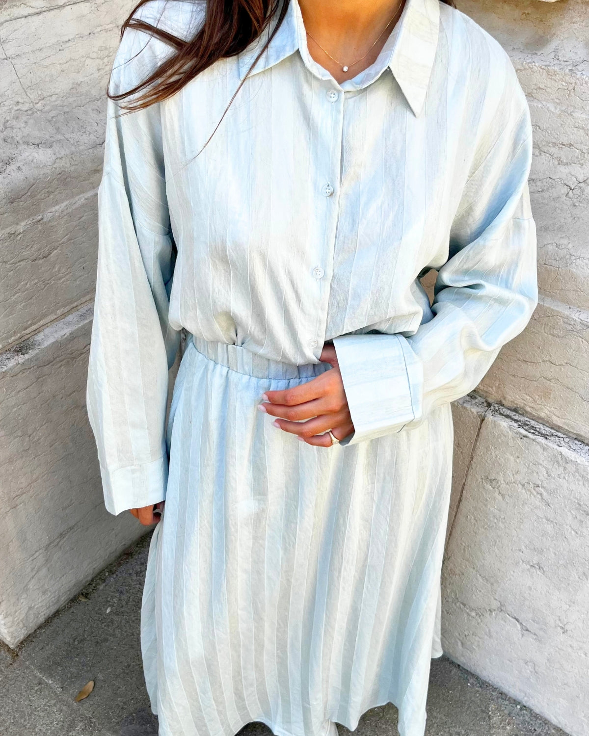 Ensemble Chemise et Jupe Bleu Ciel