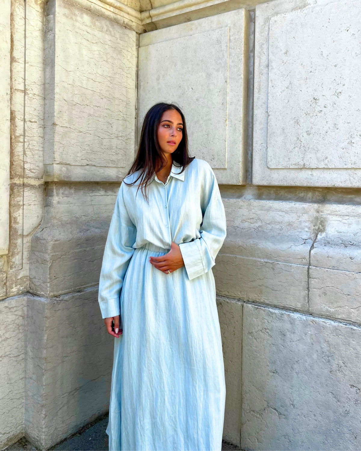 Ensemble Chemise et Jupe Bleu Ciel