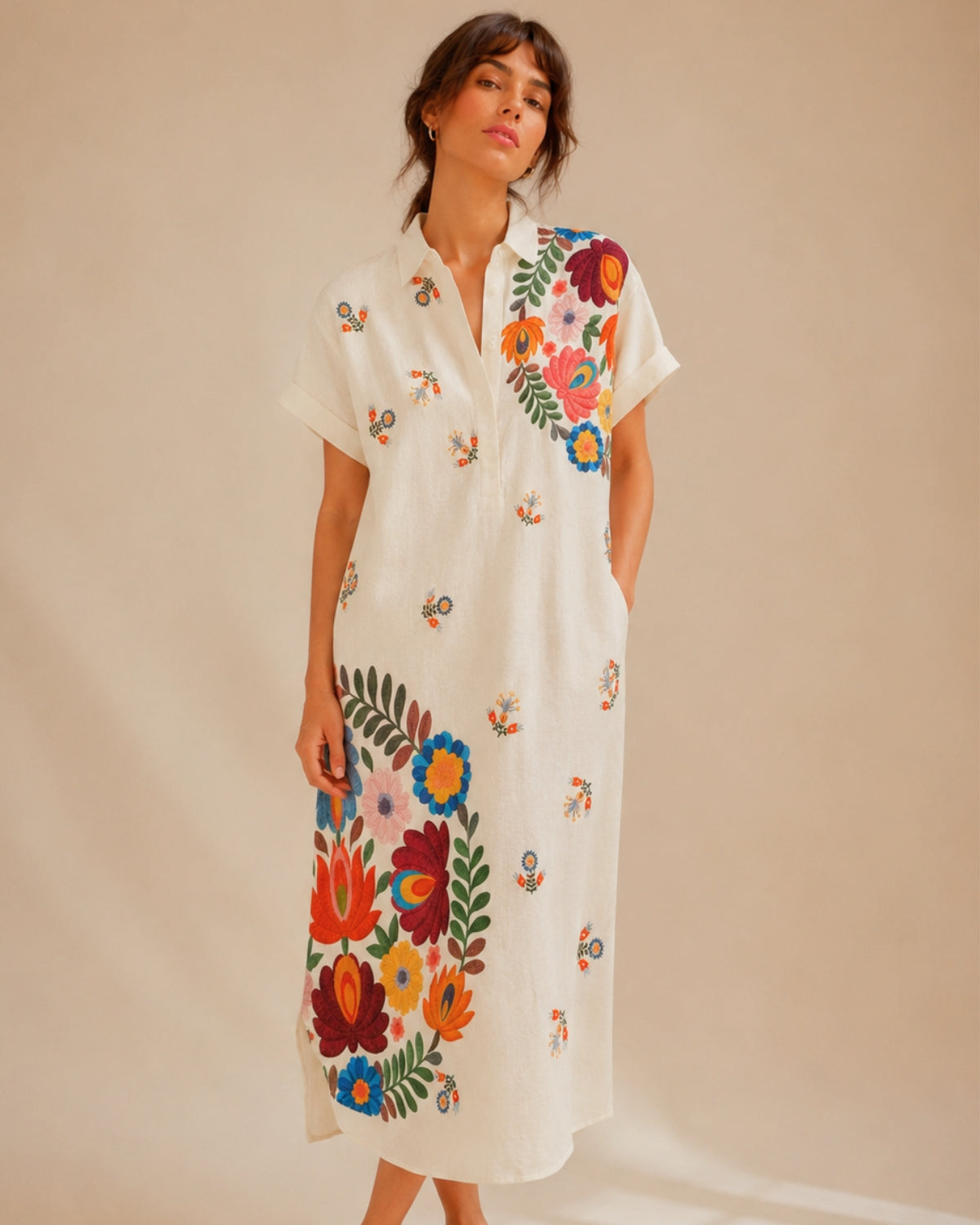 Robe Fleurie Brodée