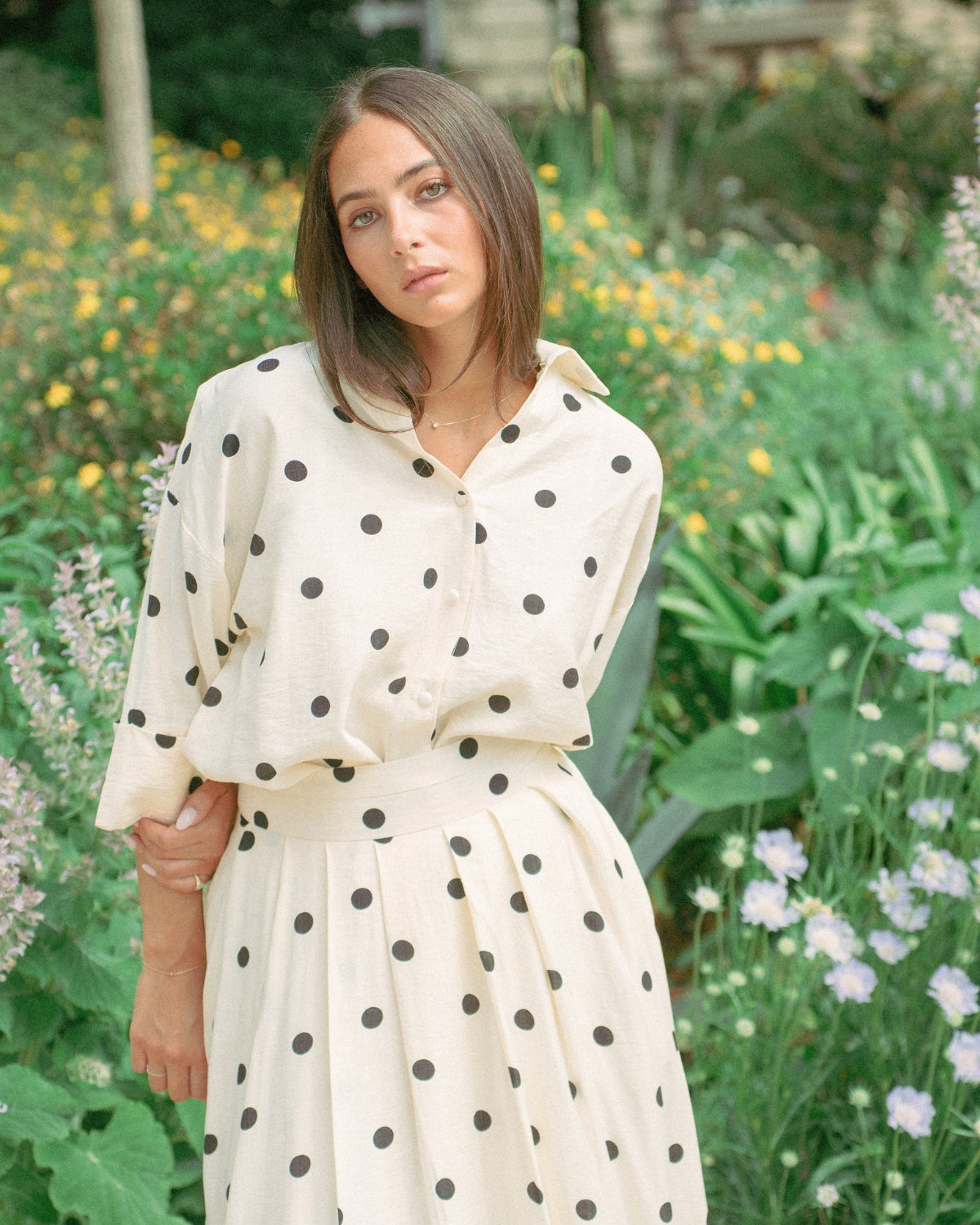 Ensemble à Pois Noir et Blanc