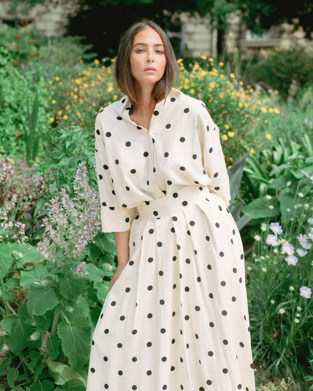 Ensemble à Pois Noir et Blanc