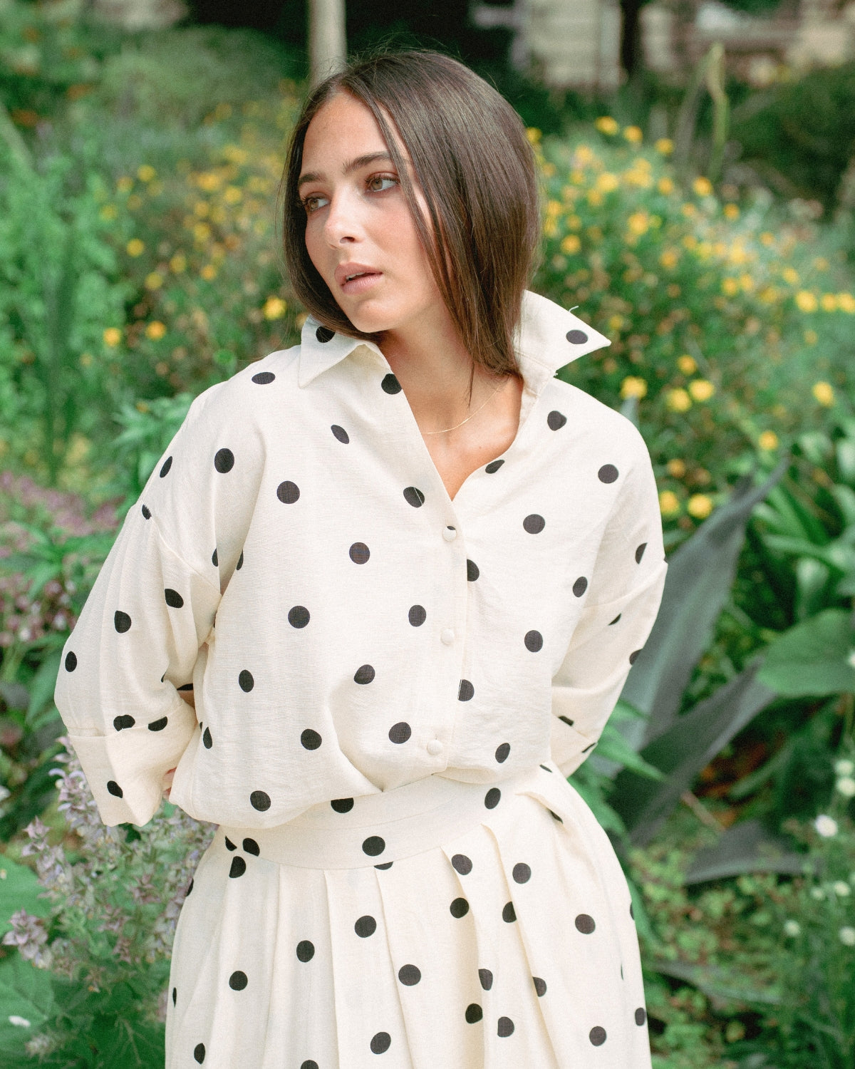 Ensemble à Pois Noir et Blanc