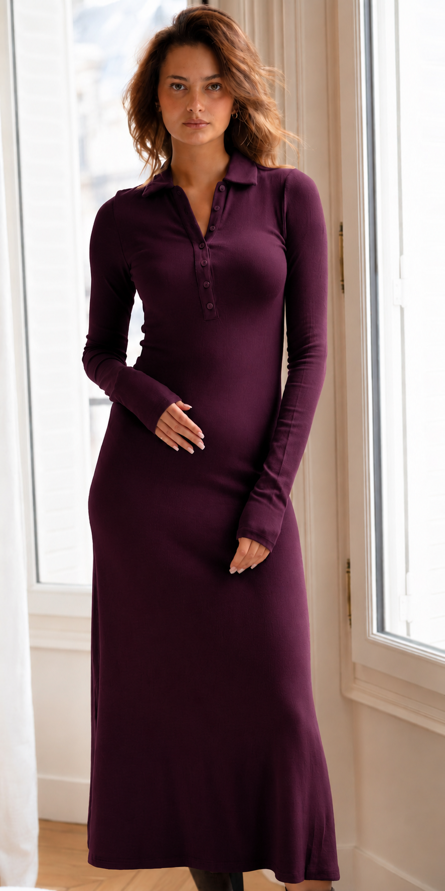 Langes Stretchkleid – Minimalistisch