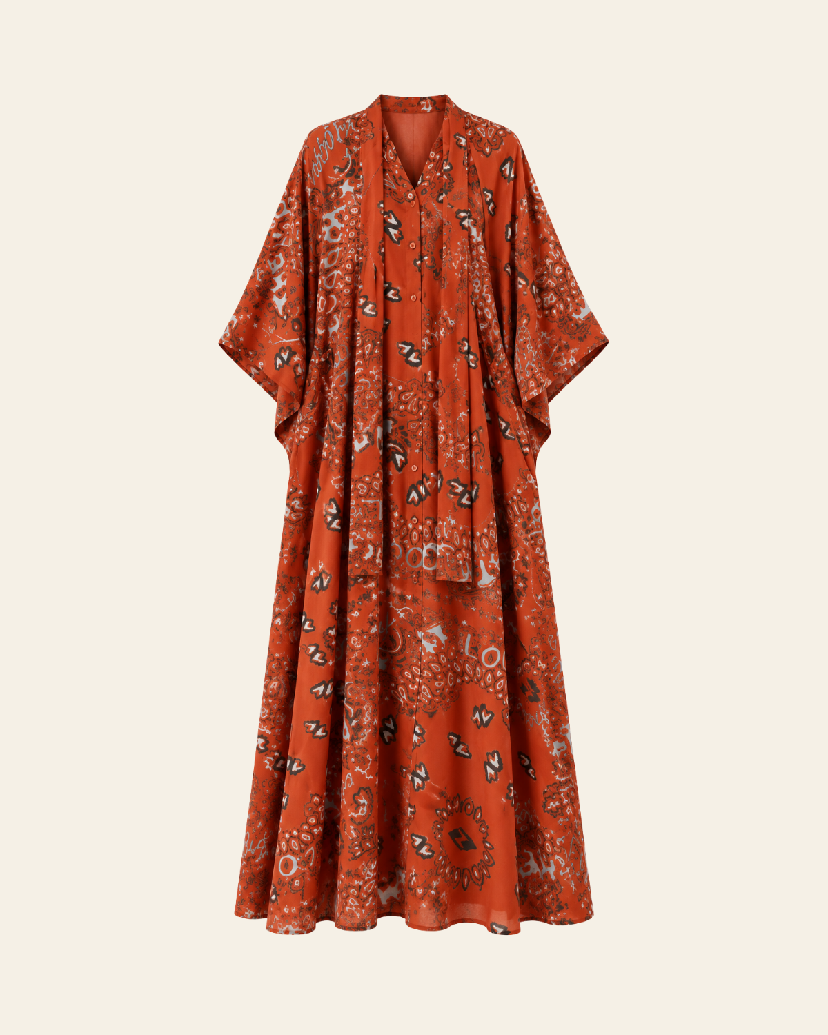 Satin-Maxikleid mit Blumenmuster - Eternelle
